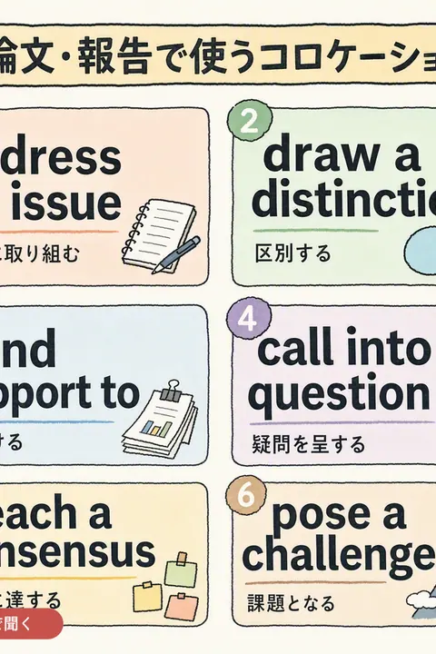 論文・報告で使うコロケーション 英単語チャート