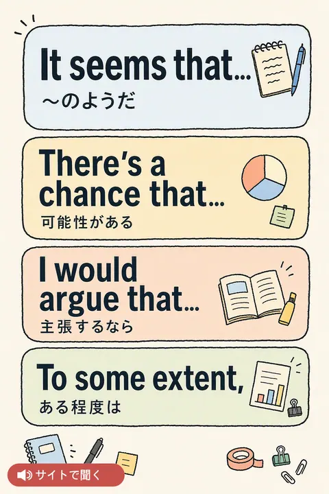 断定を弱める 英単語チャート