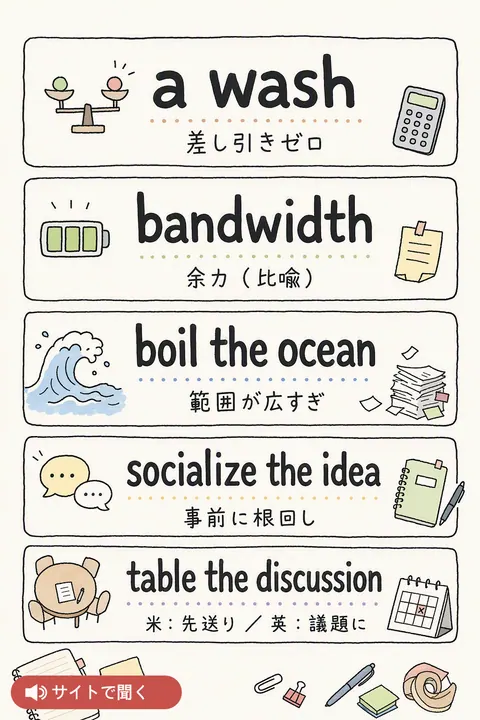 ビジネス上級イディオム 英単語チャート