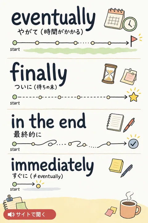 eventually ≠ 結局すぐ 英単語チャート