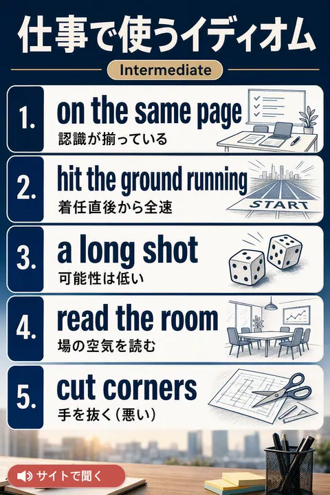 仕事で使うイディオム 英単語チャート