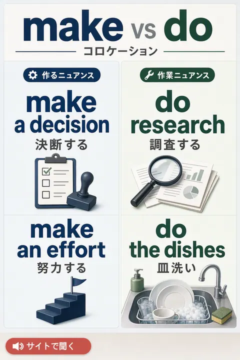 make vs do 英単語チャート